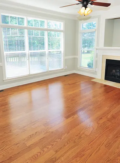 Solid hardwood living room