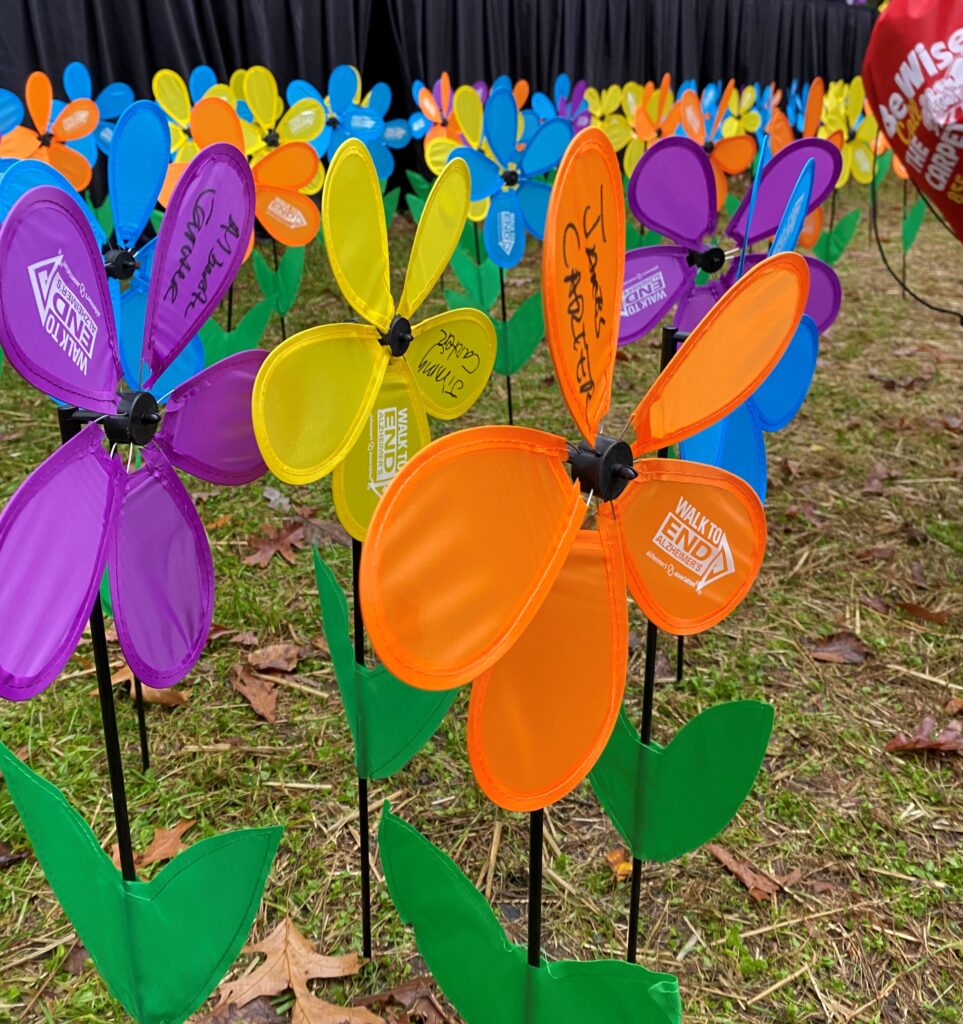 flower tribute field at the walk to end alzheimer's