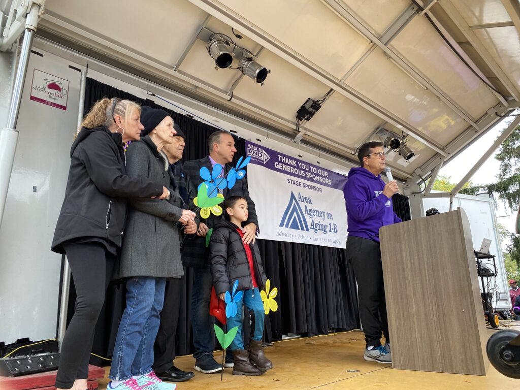 Joe Zago and family at the Walk to End Alzheimer's