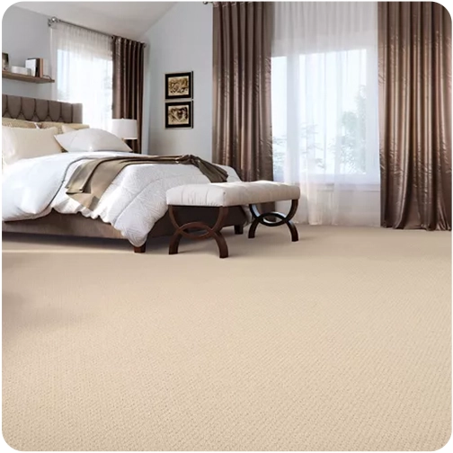 Berber carpet installed in a bedroom